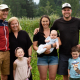 Familie Erlbacher, v. l.: Herwig, Sigrid, Leni, Kathrin mit Baby Paul, Sebastian und Leo